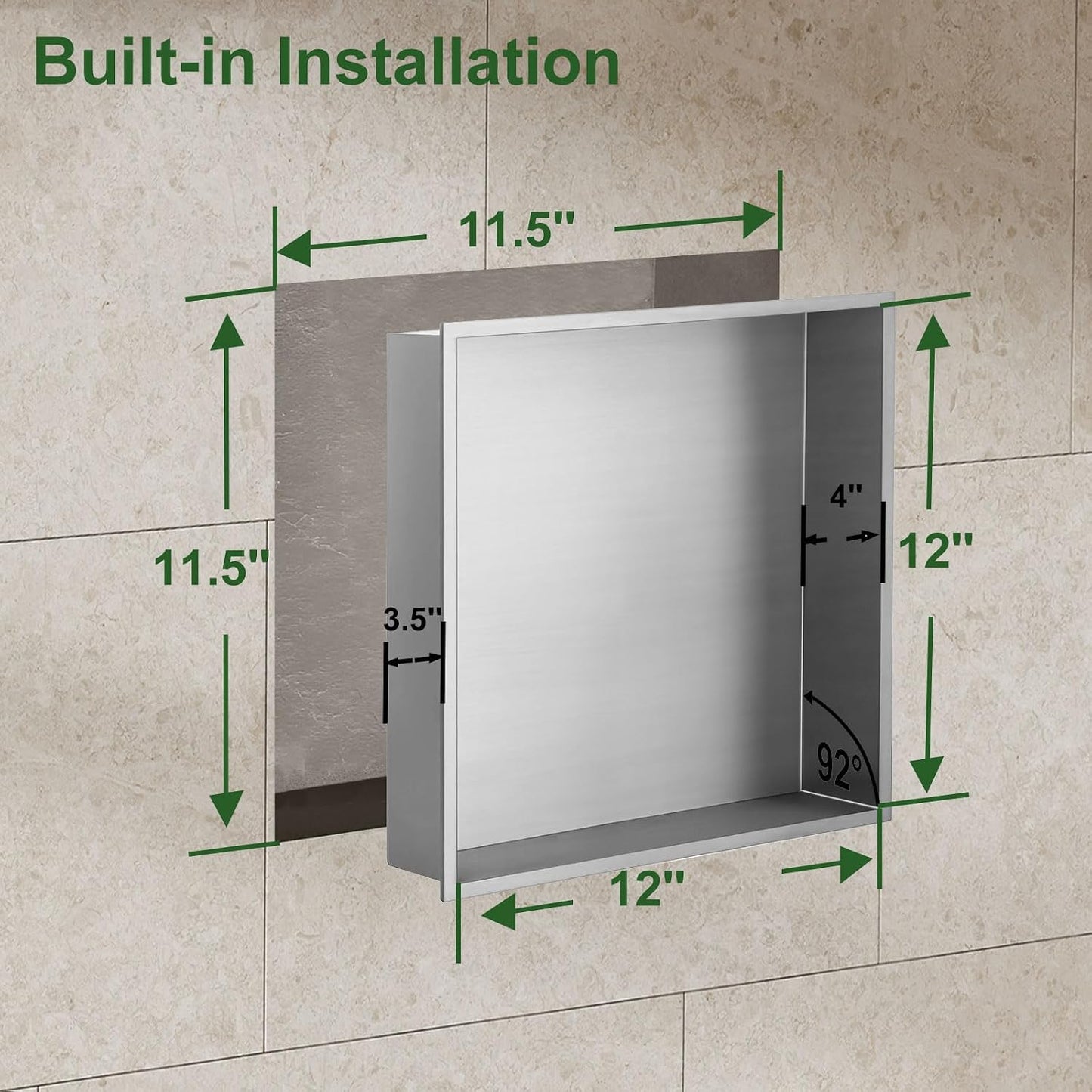 Nicho ducha acero inox sin azulejos almacenamiento