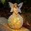 Estatua hada resina jardín exterior blanco 7.8pulg