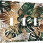 Placa interruptor triple decorativa hoja palma dorada cocina