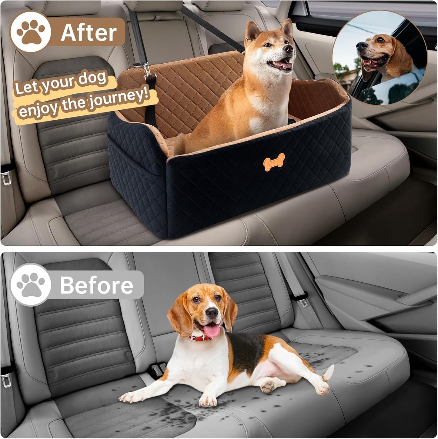 Asiento coche perros grandes relleno viscoelástico