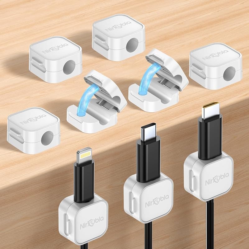 9 Clips magnéticos para cables adhesivo mejorado organizador