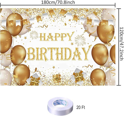 Telón cumpleaños dorado 70.8x47.2pulg