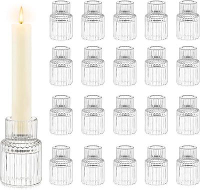 Portavelas vidrio 20pzas para velas cónicas mesa