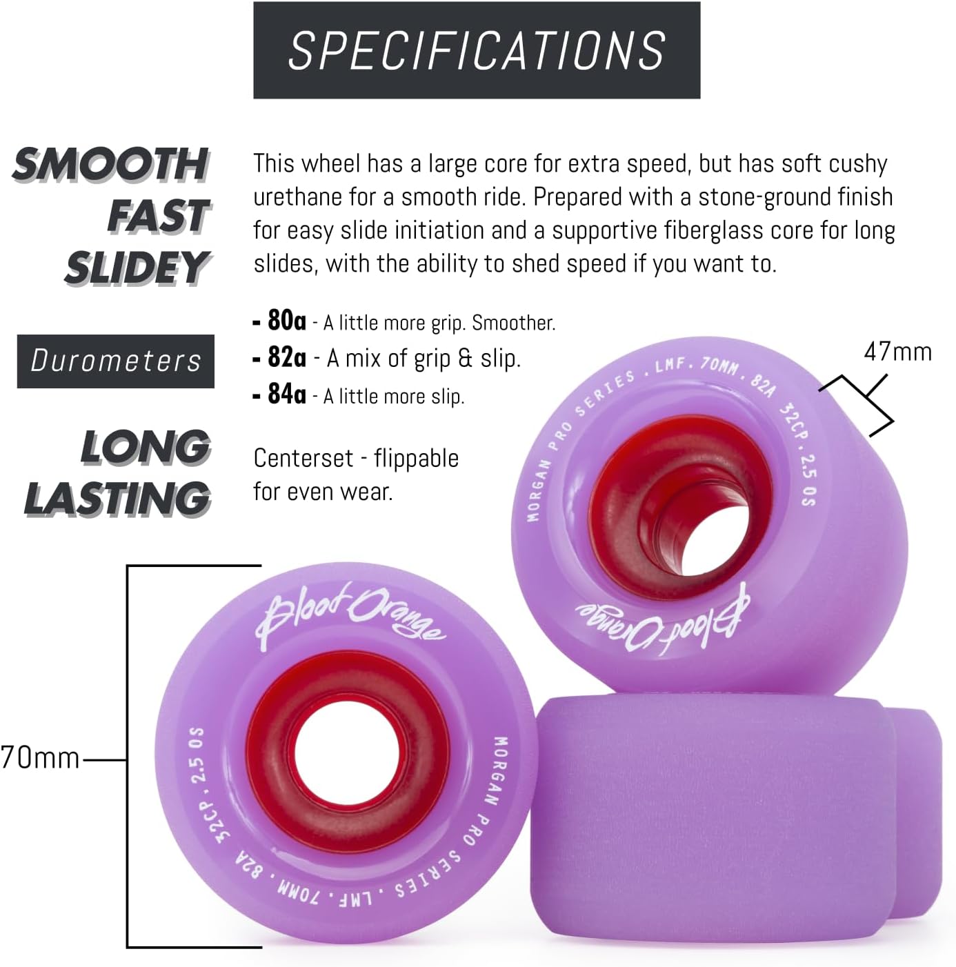 Rueda longboard 2.756pulg para deslizar freeride