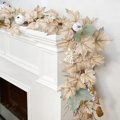 Guirnalda otoño hojas arce 6ft decoración exterior