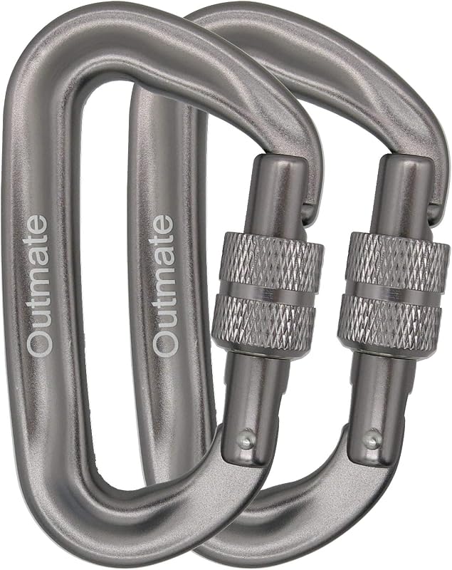 Mosquetones aluminio 3.2x2 pulg senderismo camping