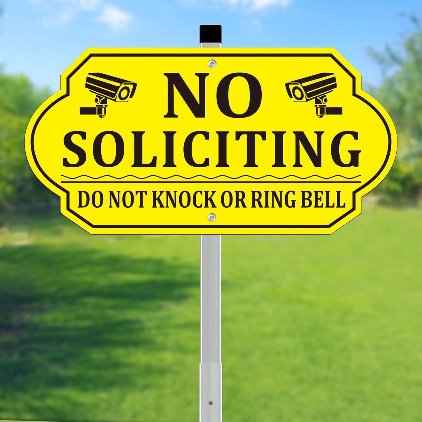 Letrero No Soliciting aluminio 28" resistente UV