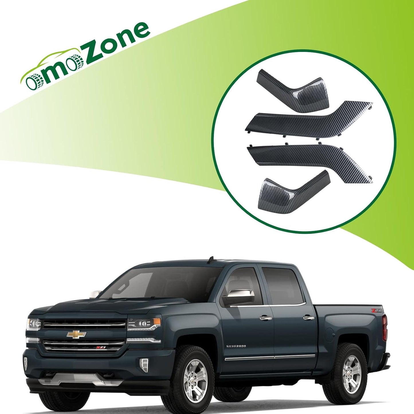 Kit 4 Pzas Cubierta Reposabrazos Puerta Chevy Fibra Carbono