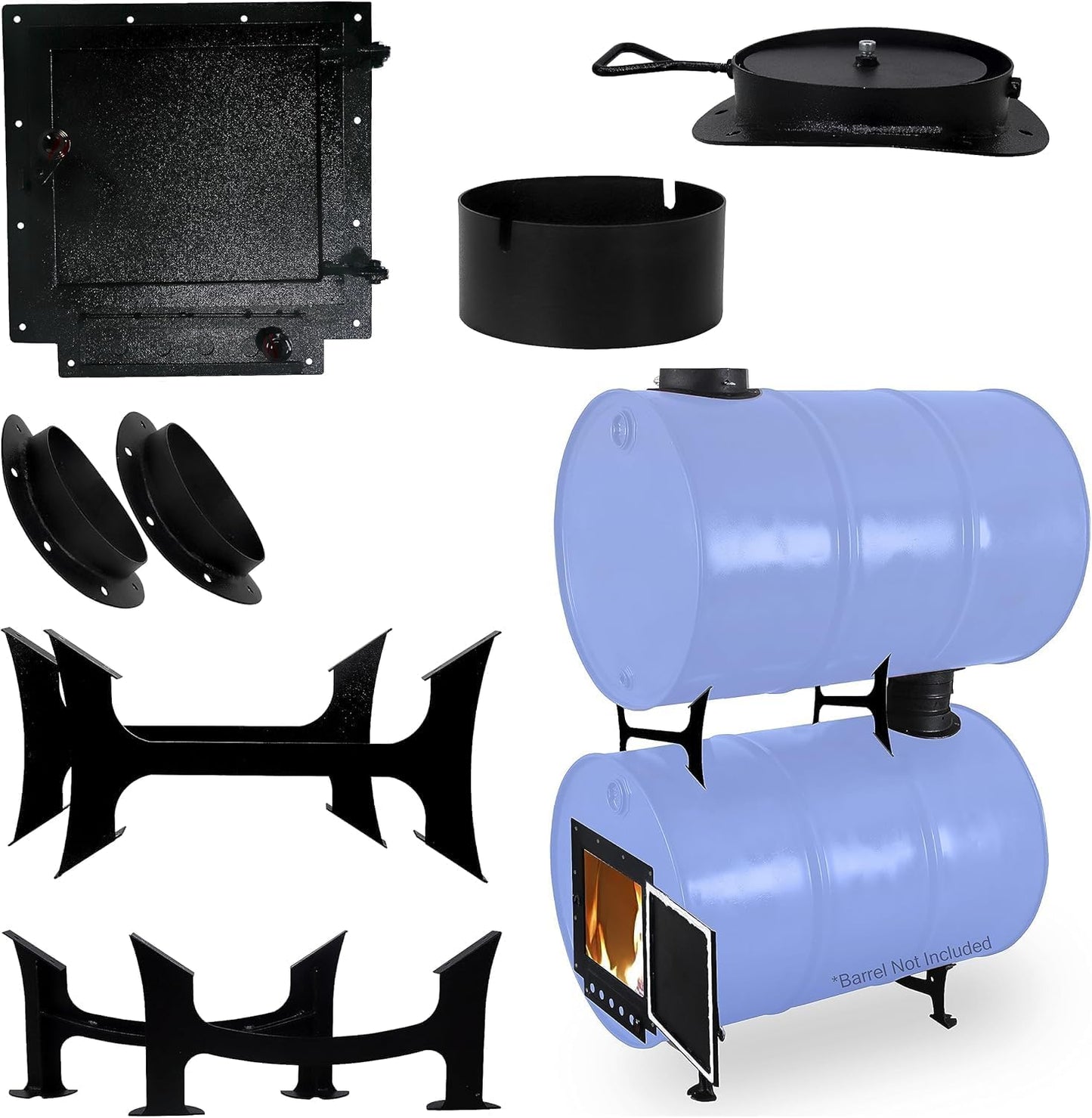 Kit estufa doble barril acero 30-55gal