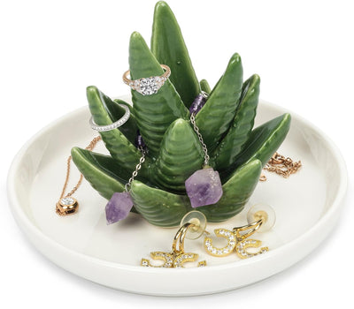 Bandeja cerámica soporte anillos joyas decorativa