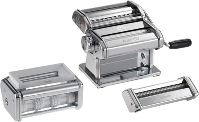 Juego pasta Atlas 150 acero cromado con ravioles y accesorios