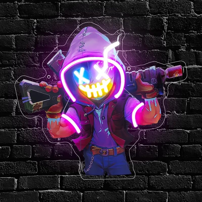 Letrero neón anime LED decoración dormitorio gamer