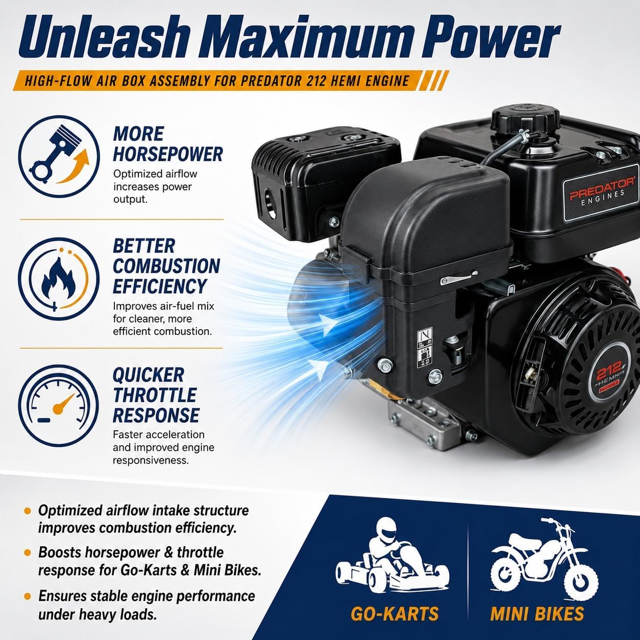 Kit filtro aire motor Predator 212 6.5HP Hemi