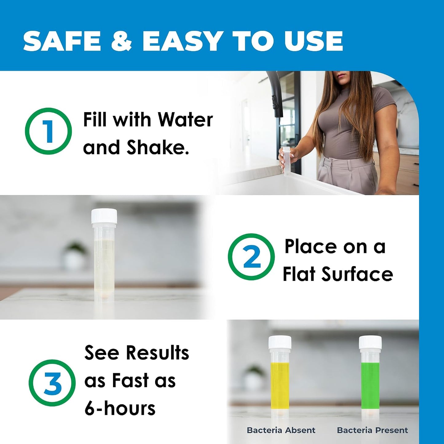 Kit prueba bacterias agua 50 especies EPA certificado