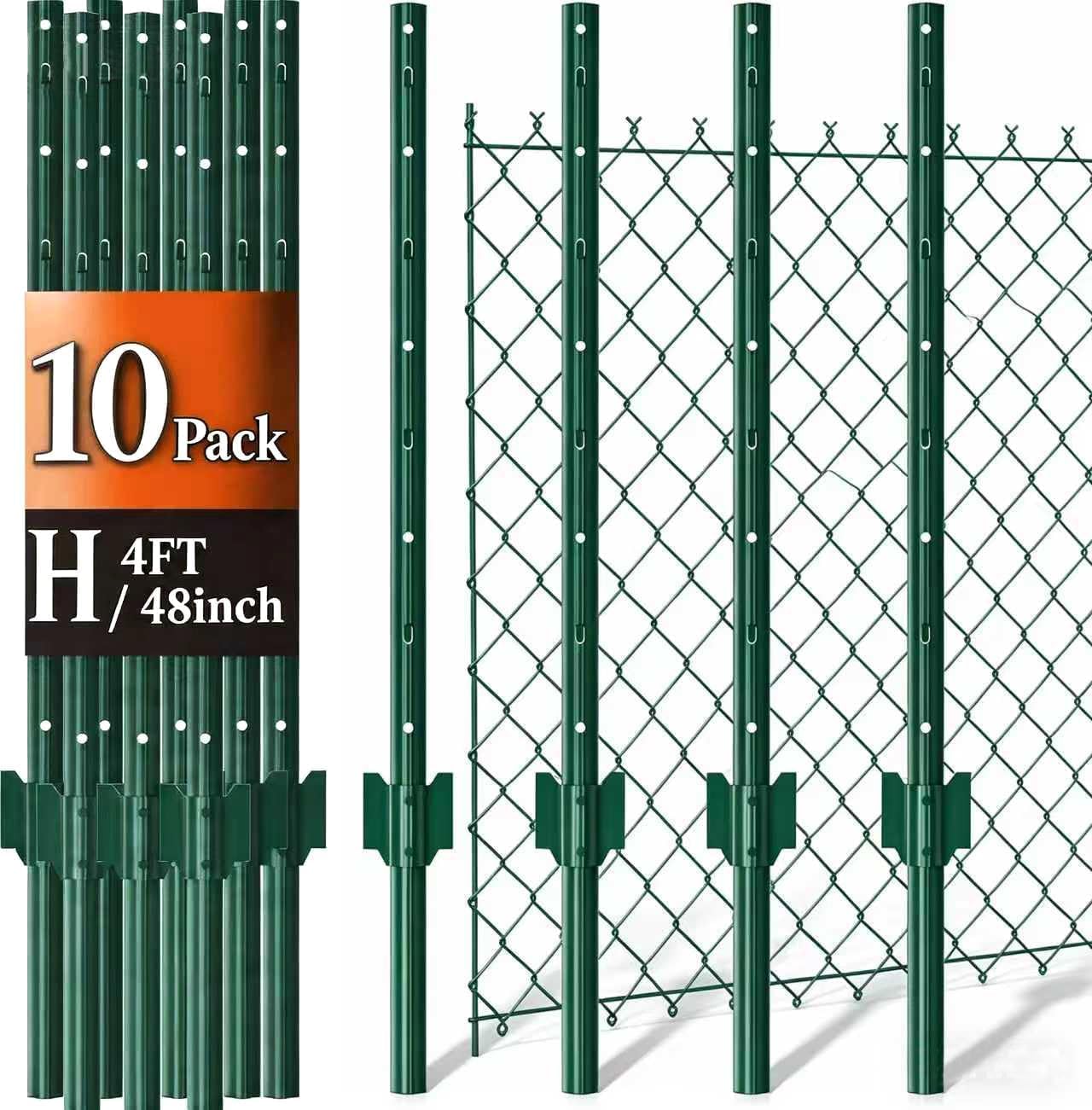 Postes valla metal 4ft pack 10 estacas valla temporal