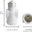 Adaptador enchufe luz 2 tomacorrientes E26 ETL blanco set 3