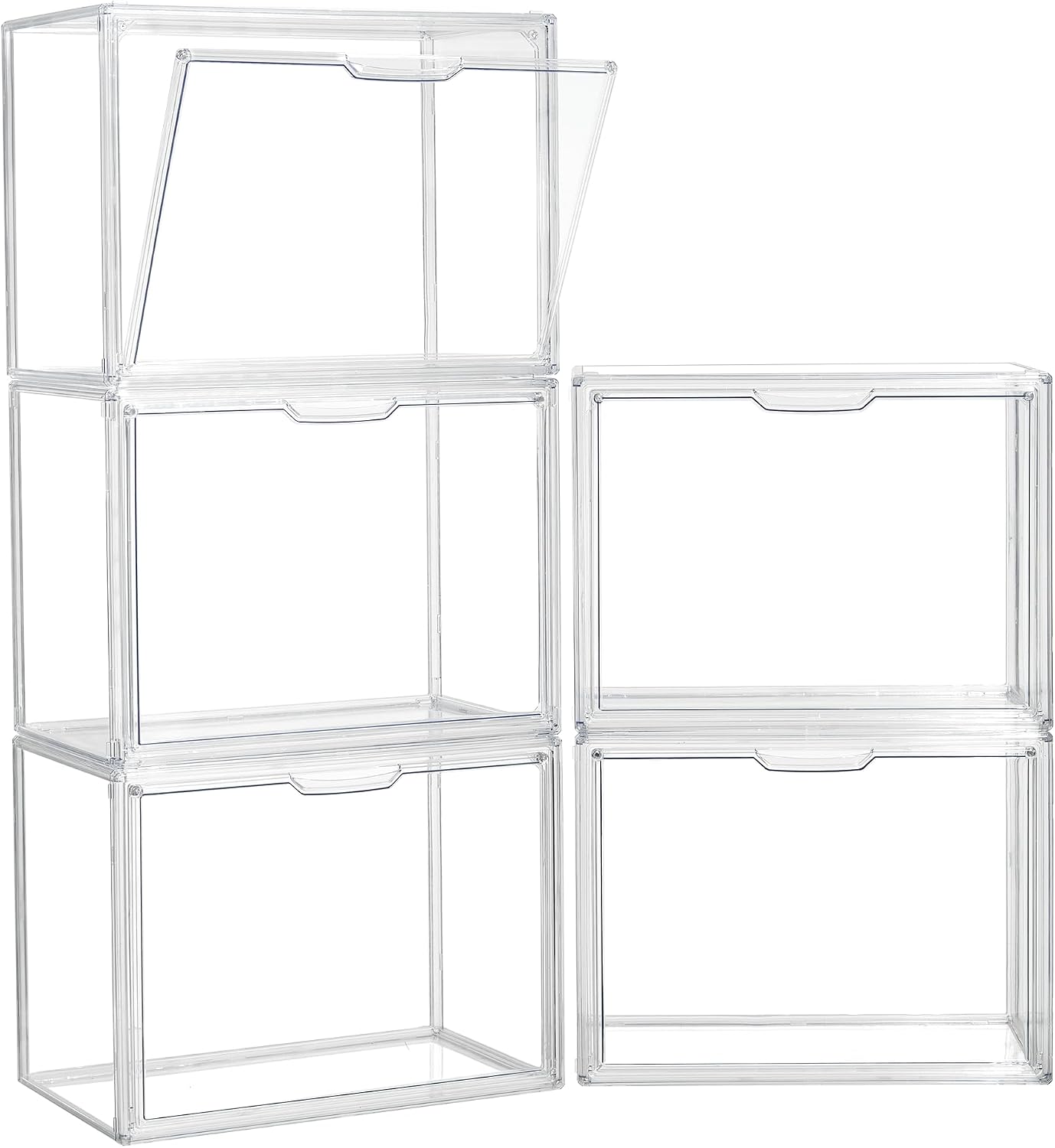 5 Cajas Acrílicas con Puerta Magnética Coleccionables