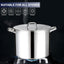 Olla acero inox 20qt con tapa vidrio base 3 capas inducción