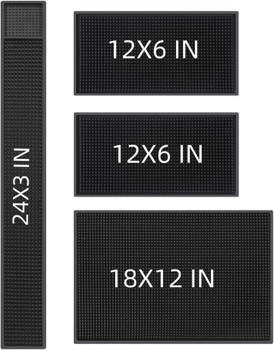 4 Tapetes Barra Negro 18x12 23x3 12x6
