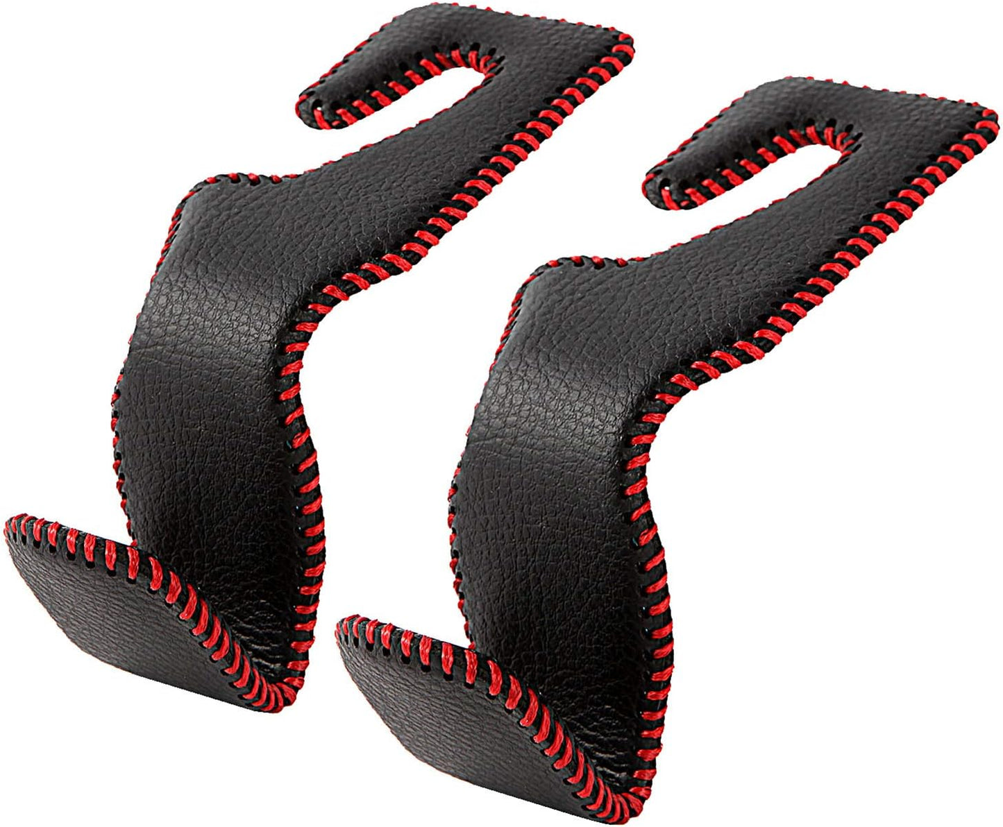 Gancho reposacabezas coche cuero 2 pzas negro rojo