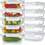 10 Recipientes Vidrio 22oz con Tapas Reutilizables