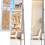 Armario joyería giratorio 360° luces 63pulg blanco con