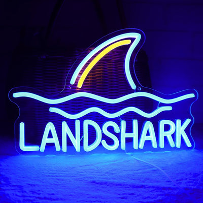 Letrero neón tiburón luces LED USB para hogar pub cueva