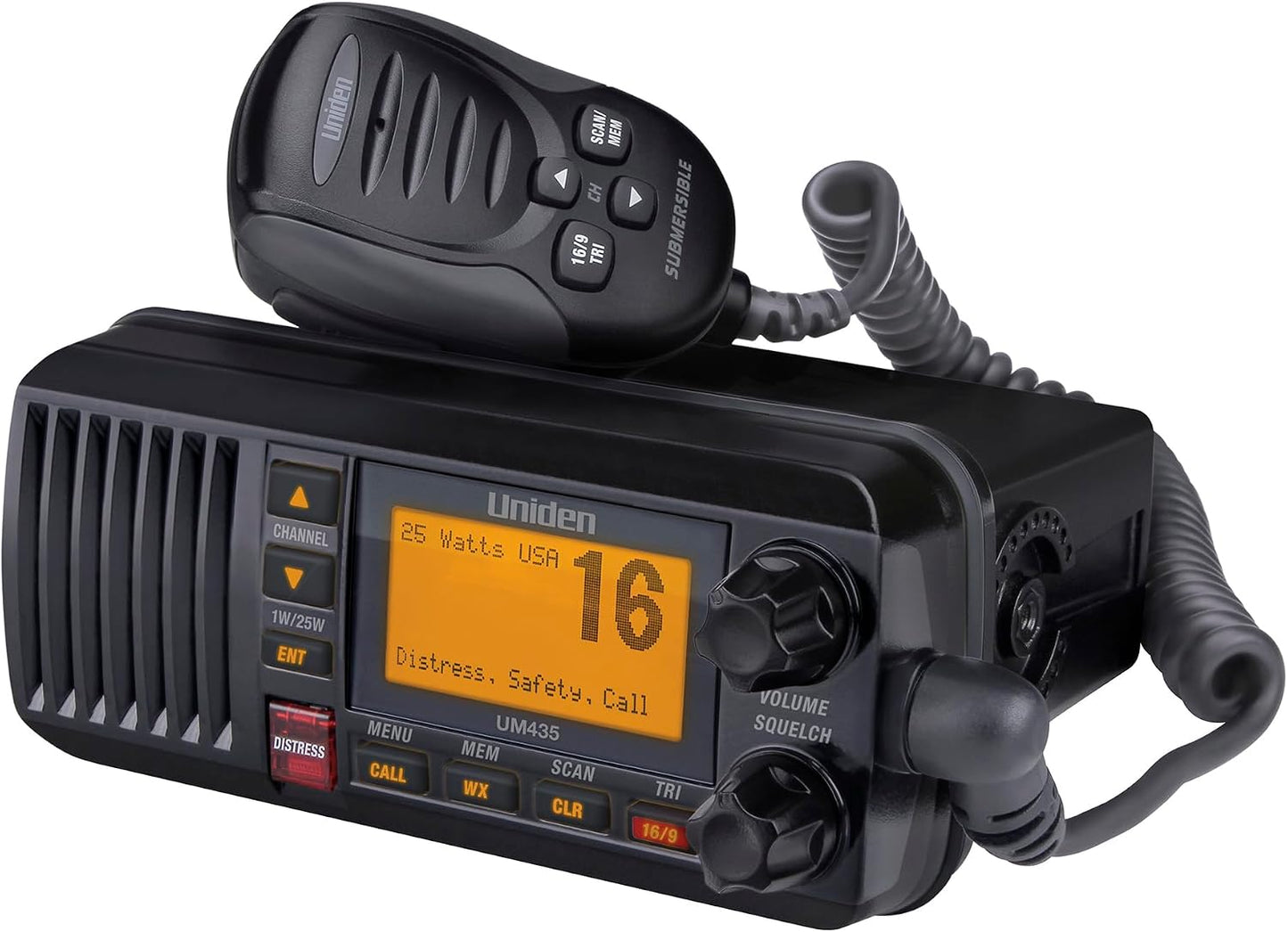 Radio VHF marino fijo UM435BK 1-25W IPX8 negro