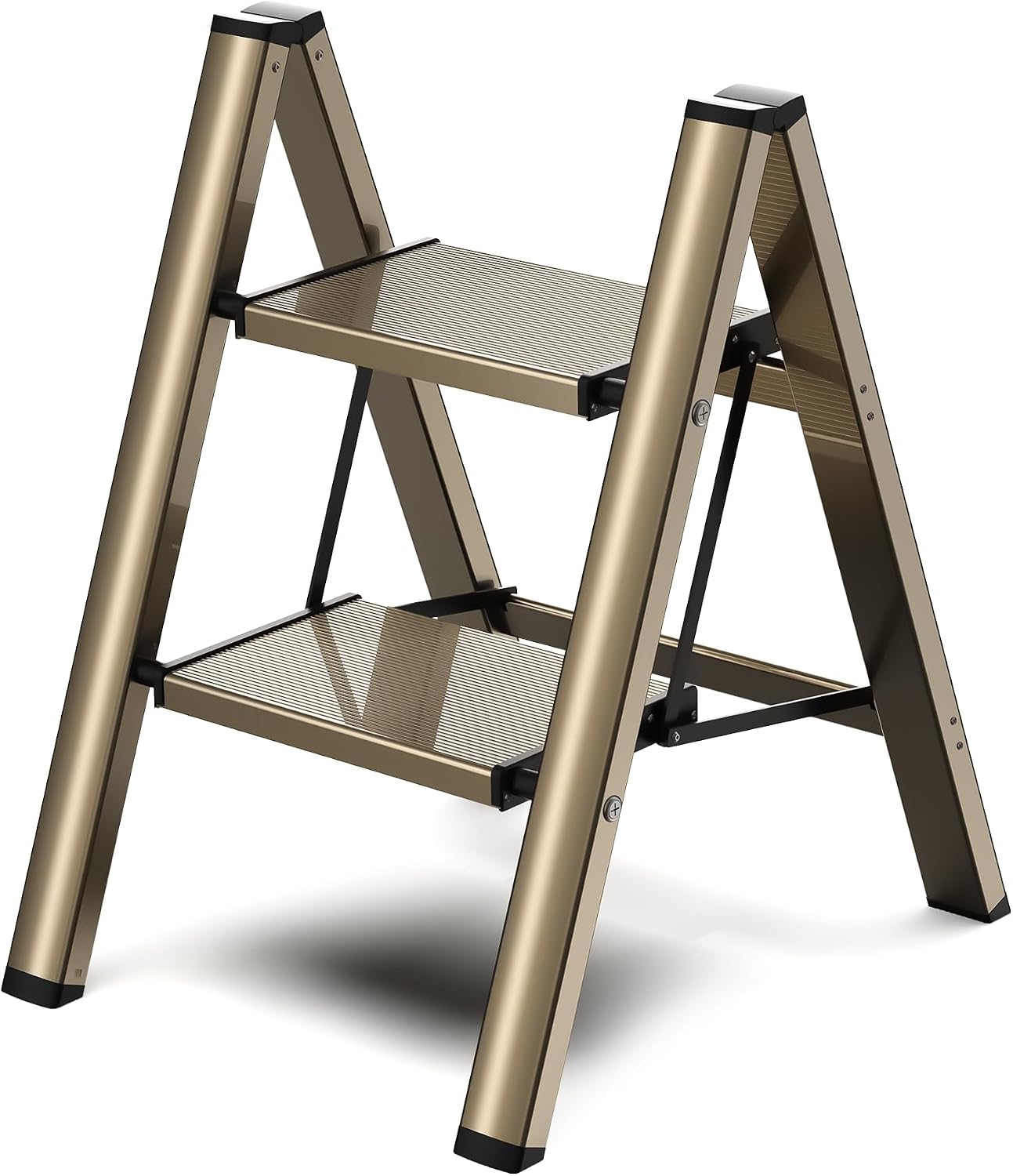 Escalera 2 escalones plegable aluminio antiderrap 300lb