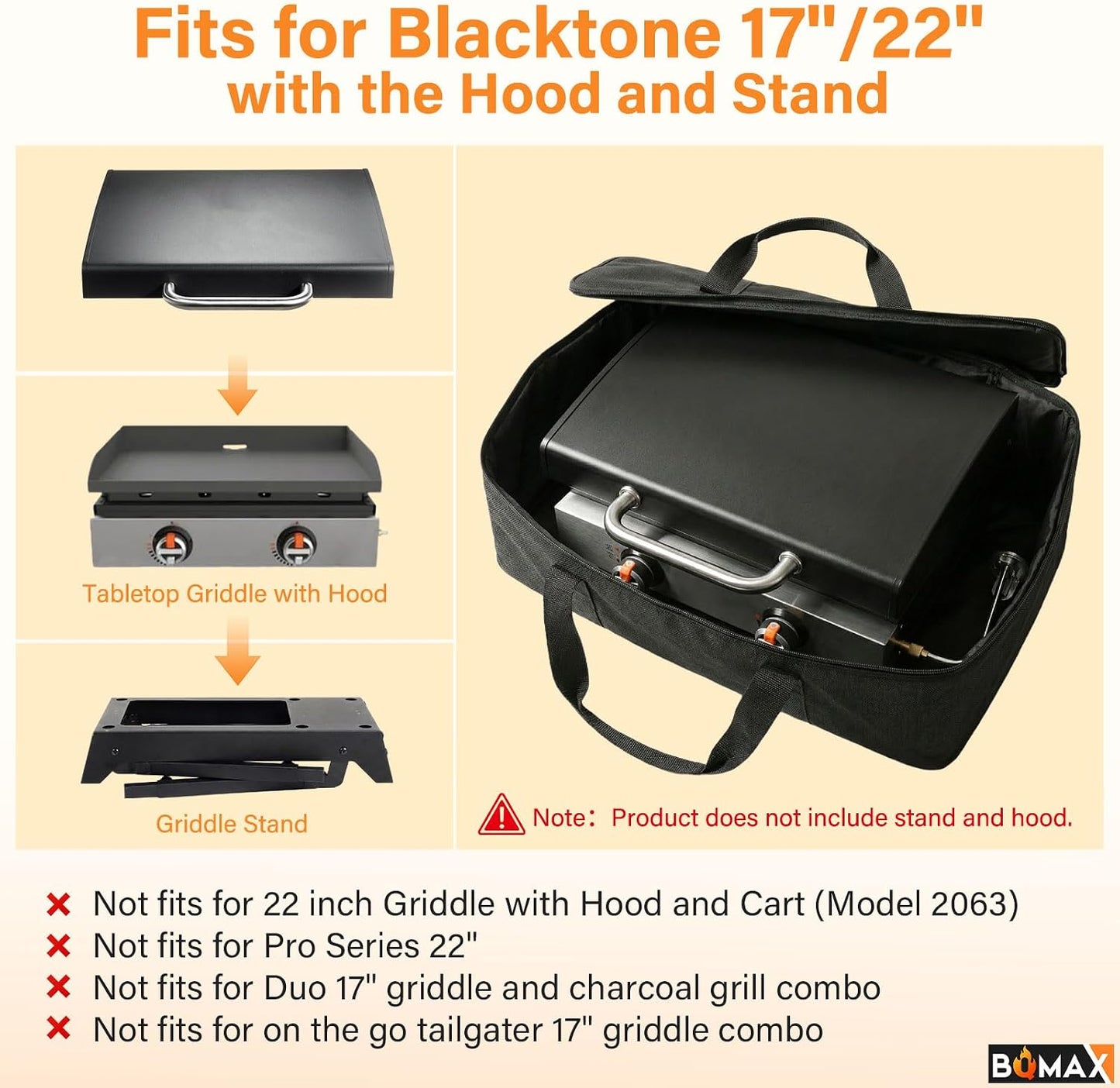 Bolsa transporte plancha Blackstone 17/22 con capucha