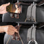 Ganchos cuero para reposacabezas y asiento trasero gris 2uds