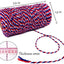 Cuerda algodón 2mm 328ft rojo azul blanco navidad