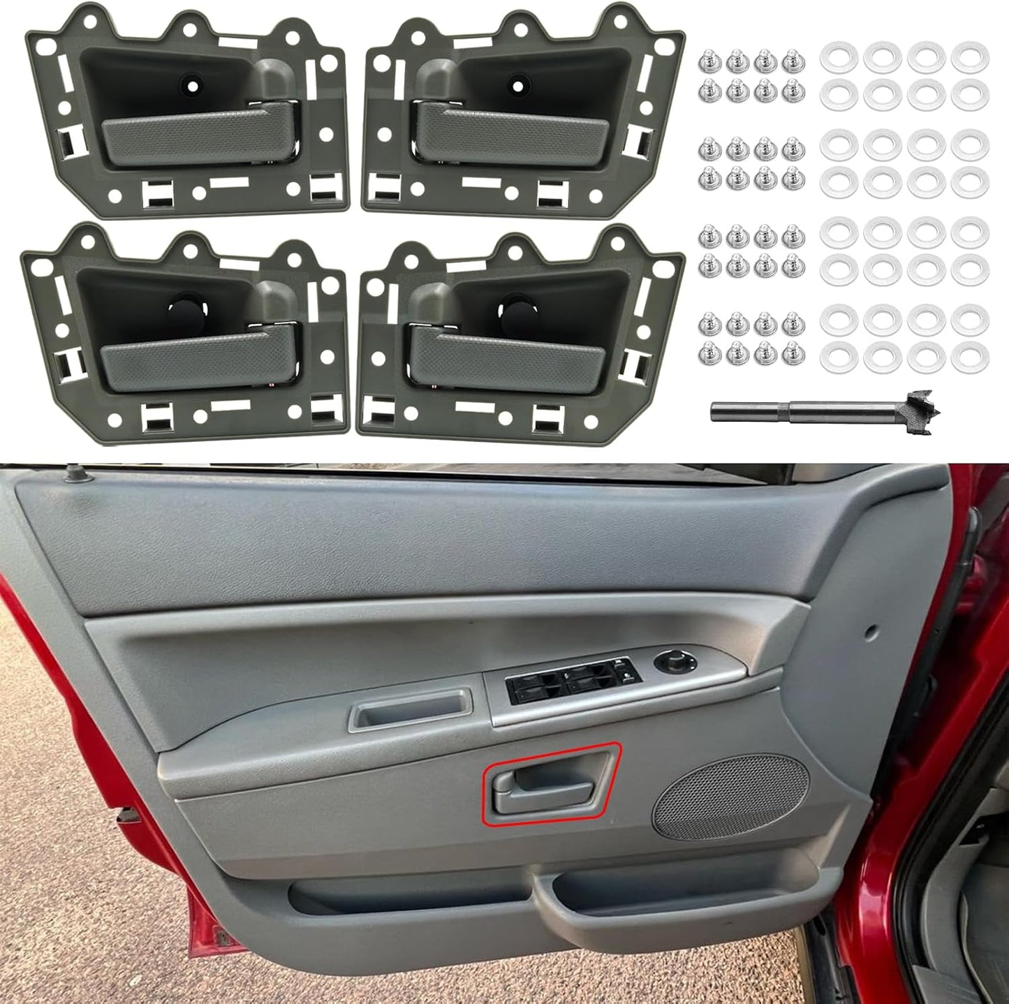 Manija puerta Jeep Grand Cherokee 05-10 4uds color gris