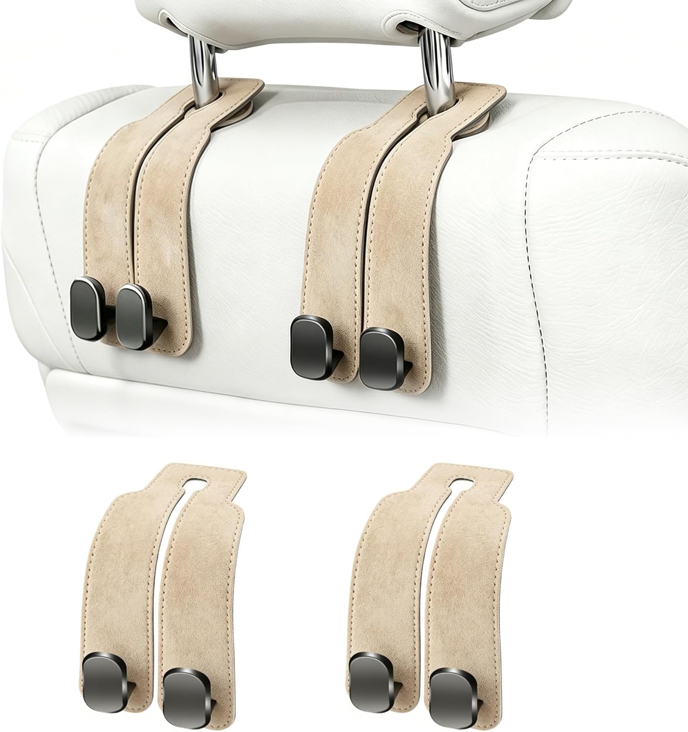 Gancho para bolso automóvil reposacabezas beige pack
