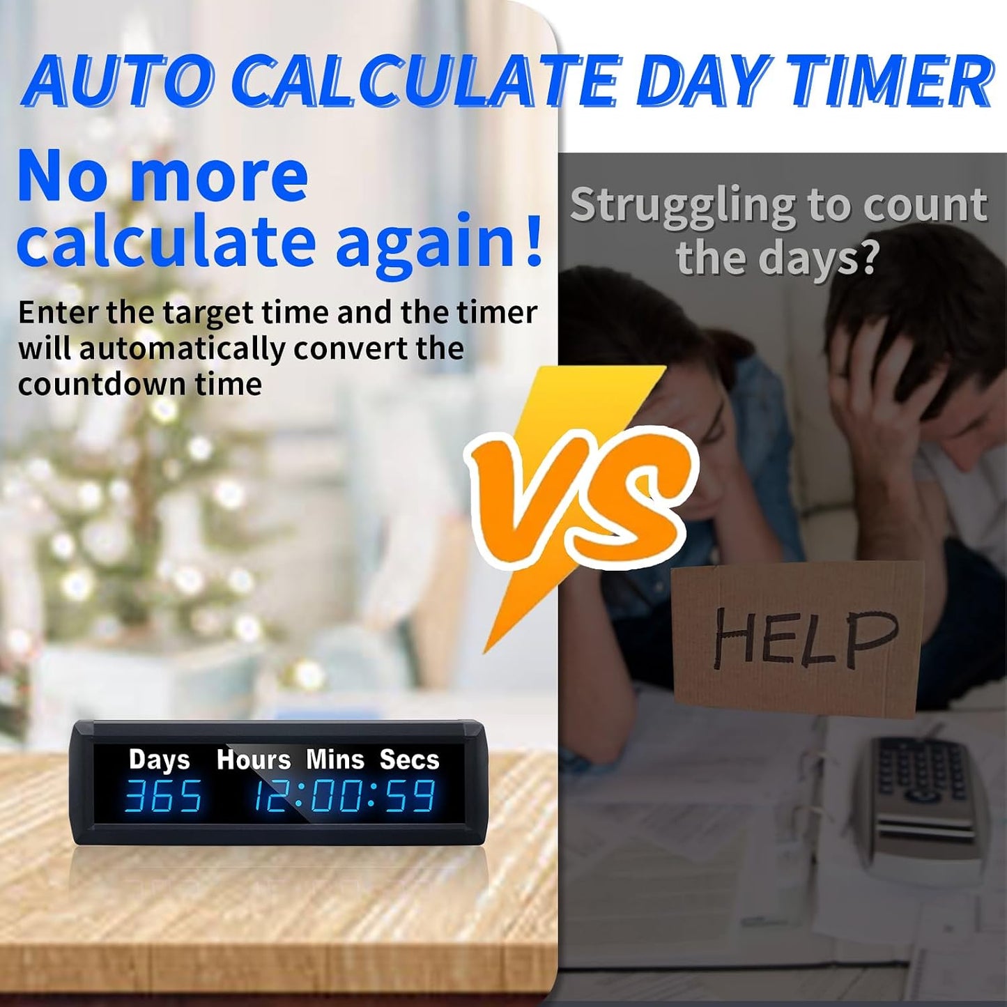 Reloj cuenta regresiva digital con control remoto 999 dias