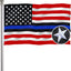Bandera EE.UU. bordada 3x5 poliéster 210D con ojales latón