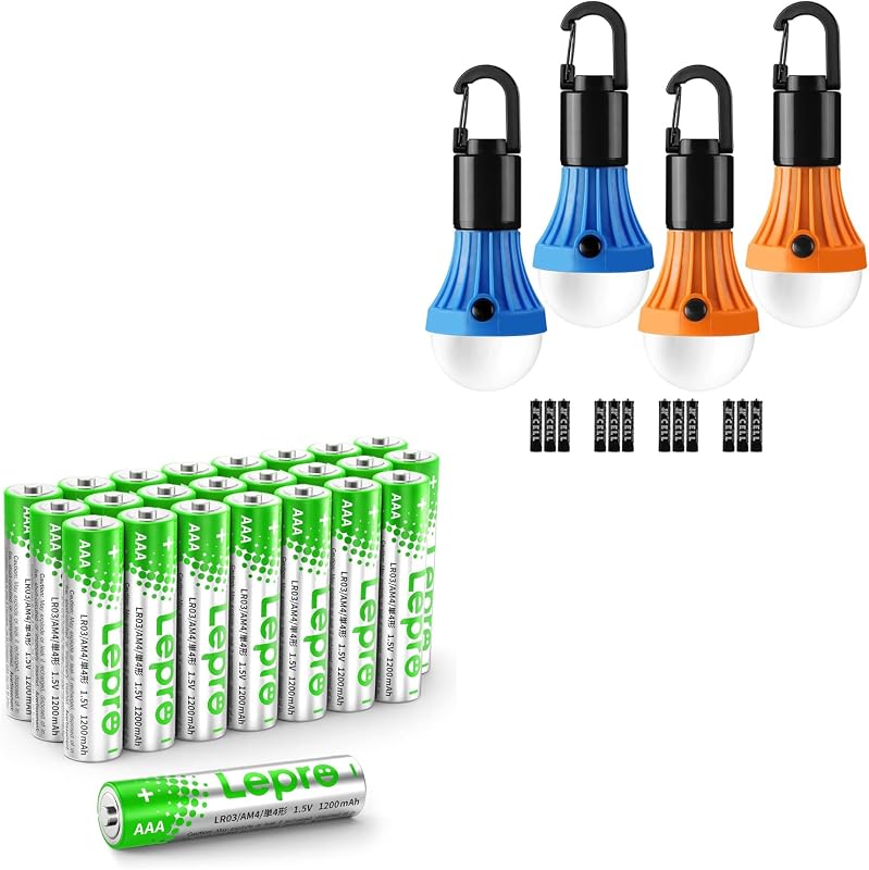 Linterna LED campamento 3 modos pilas AAA 24uds
