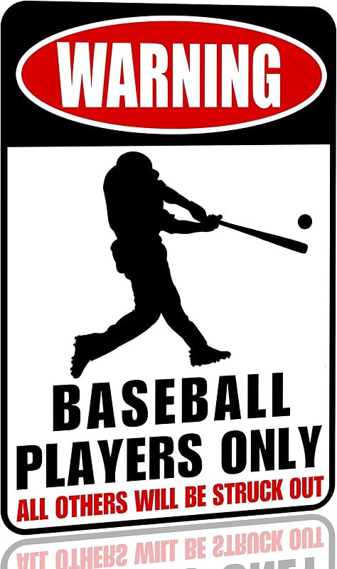 Letrero béisbol metal decoración pared 12x8pulg