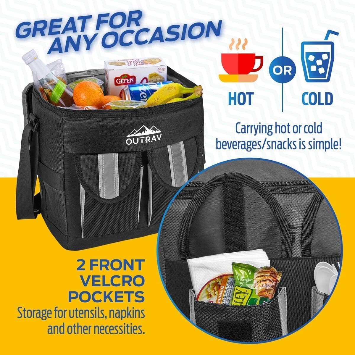 Bolsa enfriadora aislada 30 latas plegable camping picnic