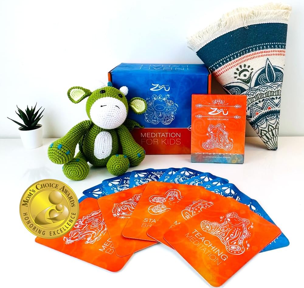 Kit meditación niños alfombra mandala ejercicios respiración