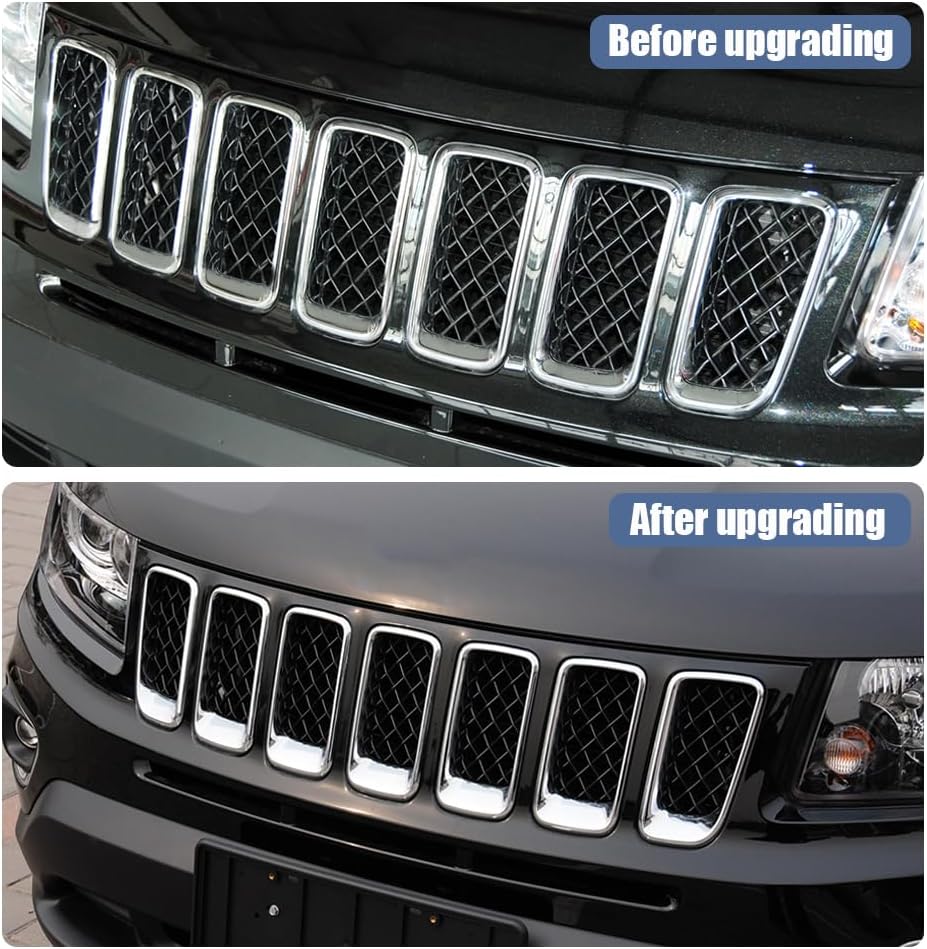 7 Pzas Moldura Parrilla Cromada Jeep Compass 11-17