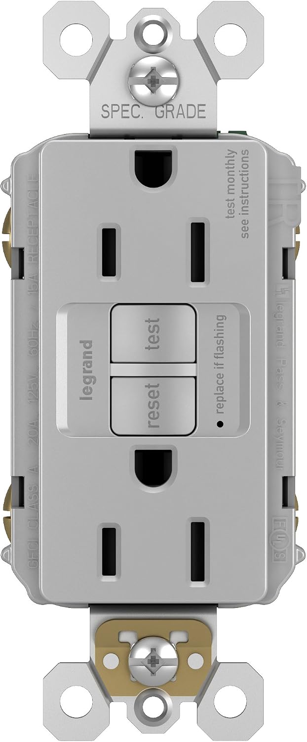 Salida GFCI Autoprueba 15 Amp Gris