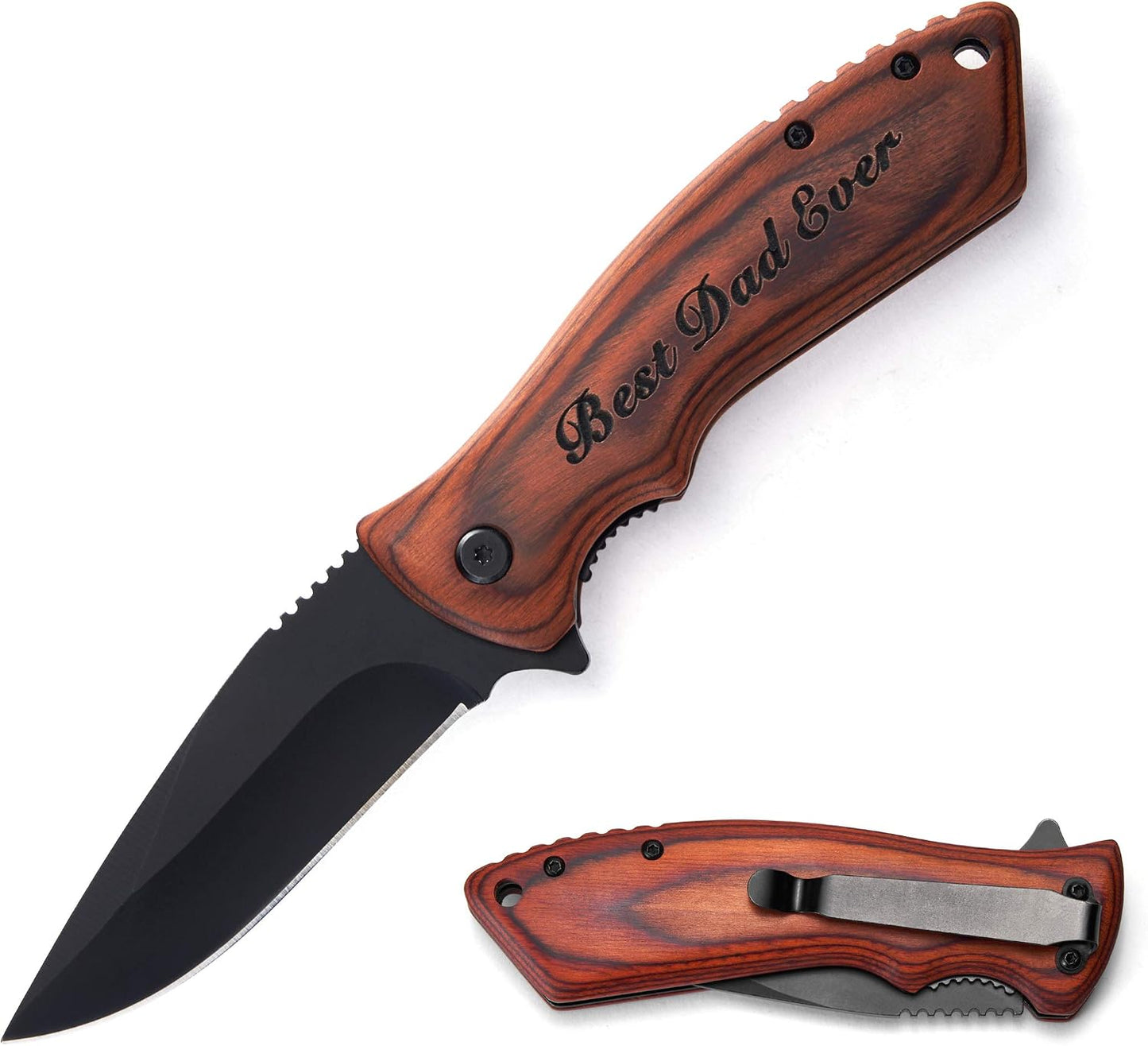 Cuchillo plegable grabado para papá día padre cumpleaños