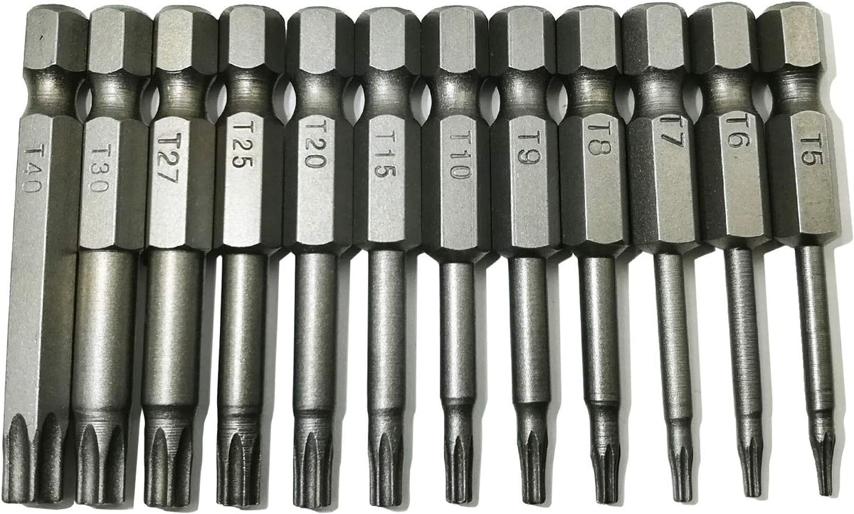 Juego 12 Pzas Puntas Torx T5-T40 2pulg Vástago Hex S2