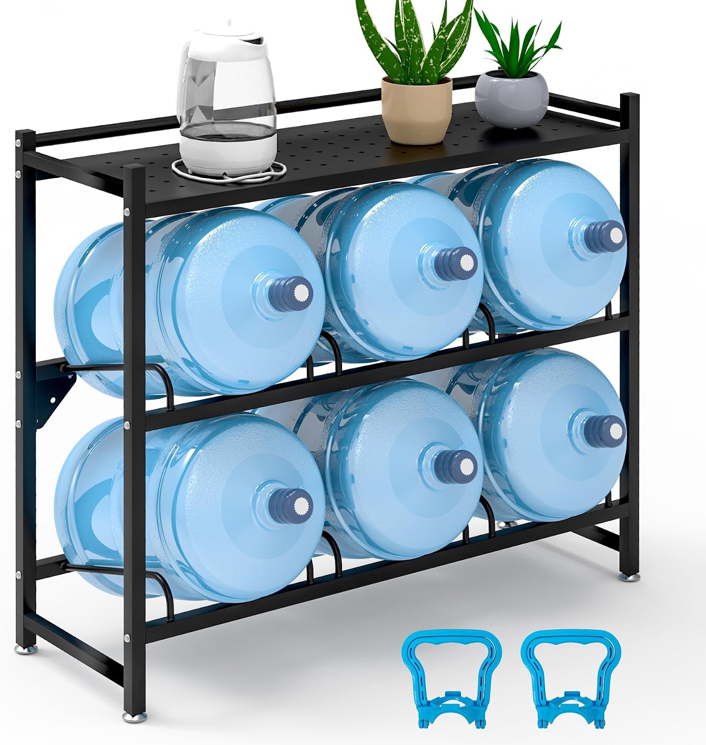 Soporte jarra agua 5gal 3niv con recubrimiento polvo