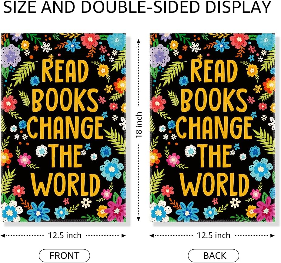 Bandera jardín Change The World decoración patio biblioteca