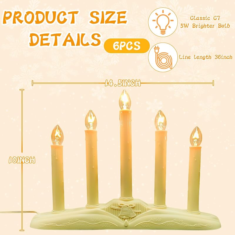 Velas LED Navidad con temporizador base marfil