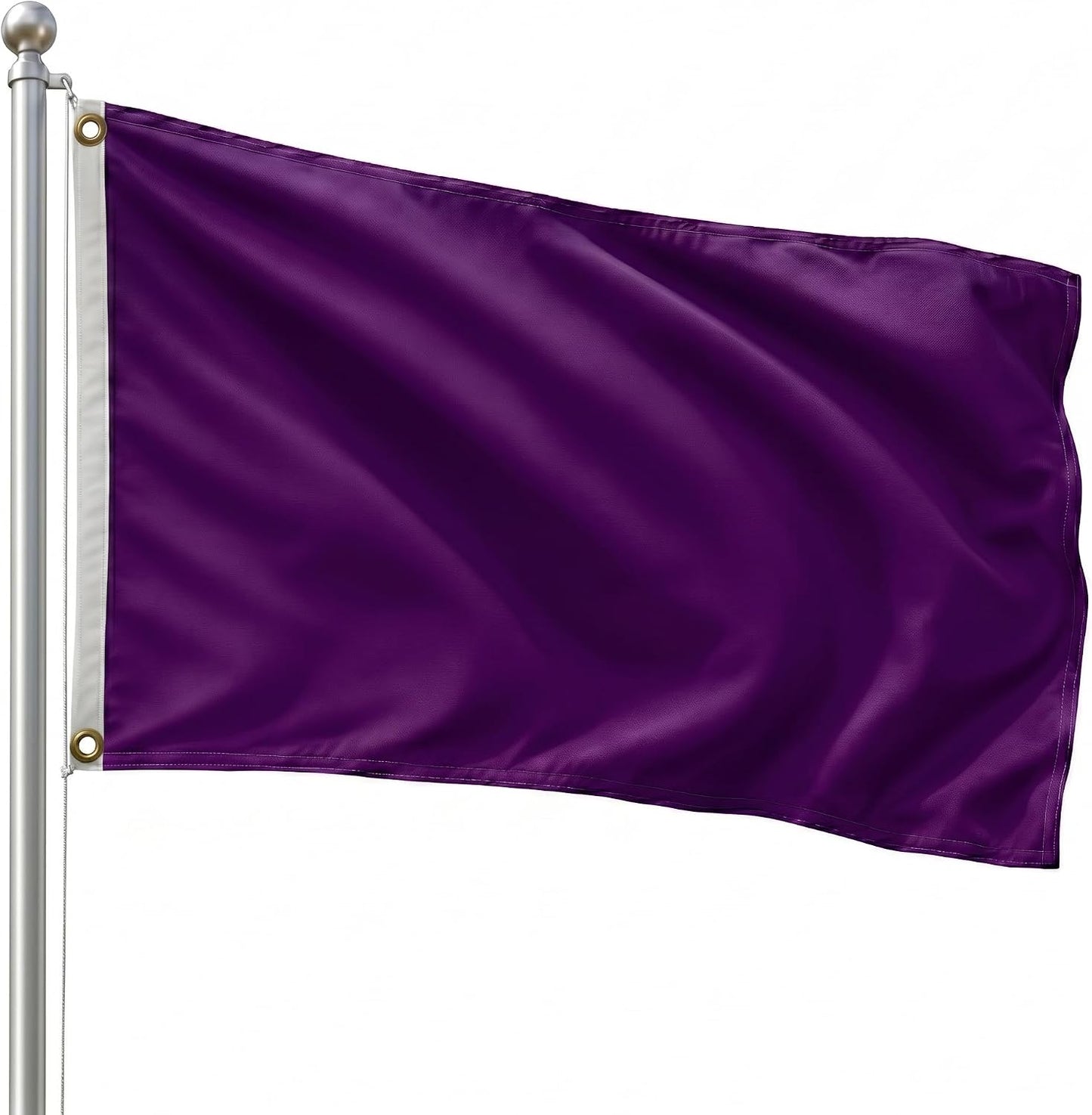 Bandera morada 2x3pies resistente UV poliéster con ojales