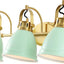 Lámpara LED tocador 25.5" color verde menta latón dorado
