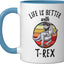 Taza Cerámica T-Rex Azul/Blanco